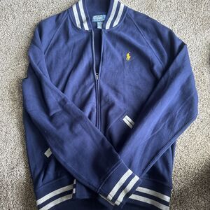 Vintage Polo Ralph Lauren Sweatshirt Medium Blue Zip Up With Tag